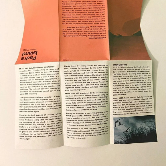 Vintage 1978  Padre Island National Seashore Texas Map Travel Guide Brochure - Picture 11 of 11